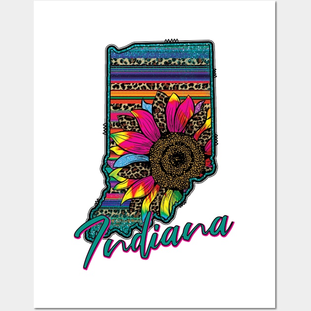 Indiana serape Leopard tie dye sunflower Wall Art by Samphelinshop